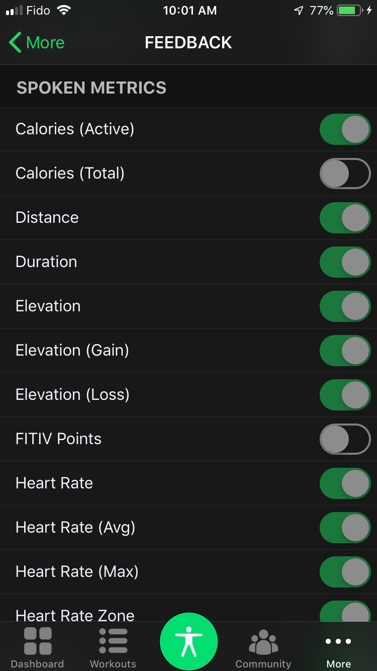 Apple watch workout online voice feedback